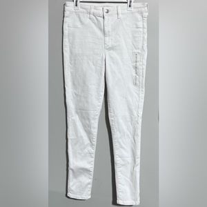 NWT American Eagle White Denim Jeans size 12 Long Hi-Rise Jegging